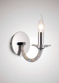 Elena Polished Chrome Crystal Wall Lights Diyas Armed Wall Lights